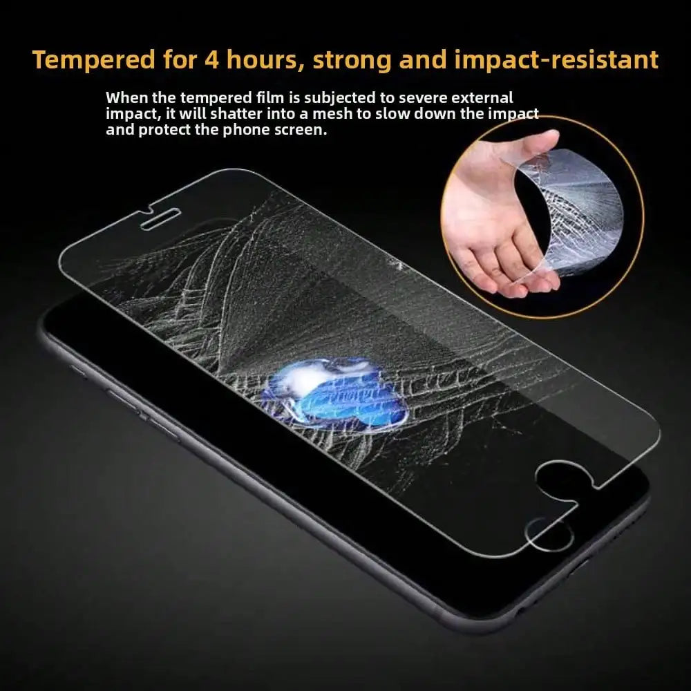 3pcs Universal Tempered Glass Screen Protector, 9H Hardness Anti-Scratch Bubble-Free, HD Clear Bulk Pack For All iPhone Smartphones