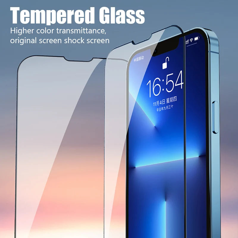 1-4Pcs Tempered Glass For iPhone 17 16 Pro Max 14 15 Plus 11 12 13 Mini SE 2020 2022 Screen Protector for iPhone Air XR X XS Max